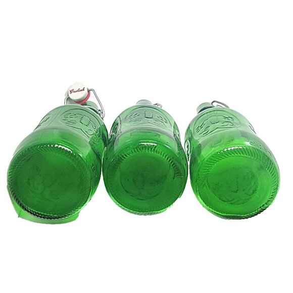 Lot Of 3 Vintage GREEN Embossed GROLSCH Beer Bottles Very Nice 9.5 inches Tall - Picture 5 of 6